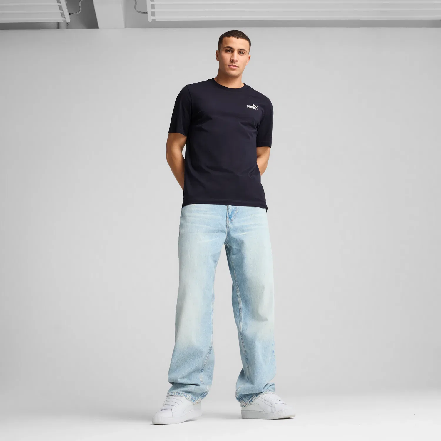 Детская хлопковая футболка с логотипом PUMA, New Navy — фото 4