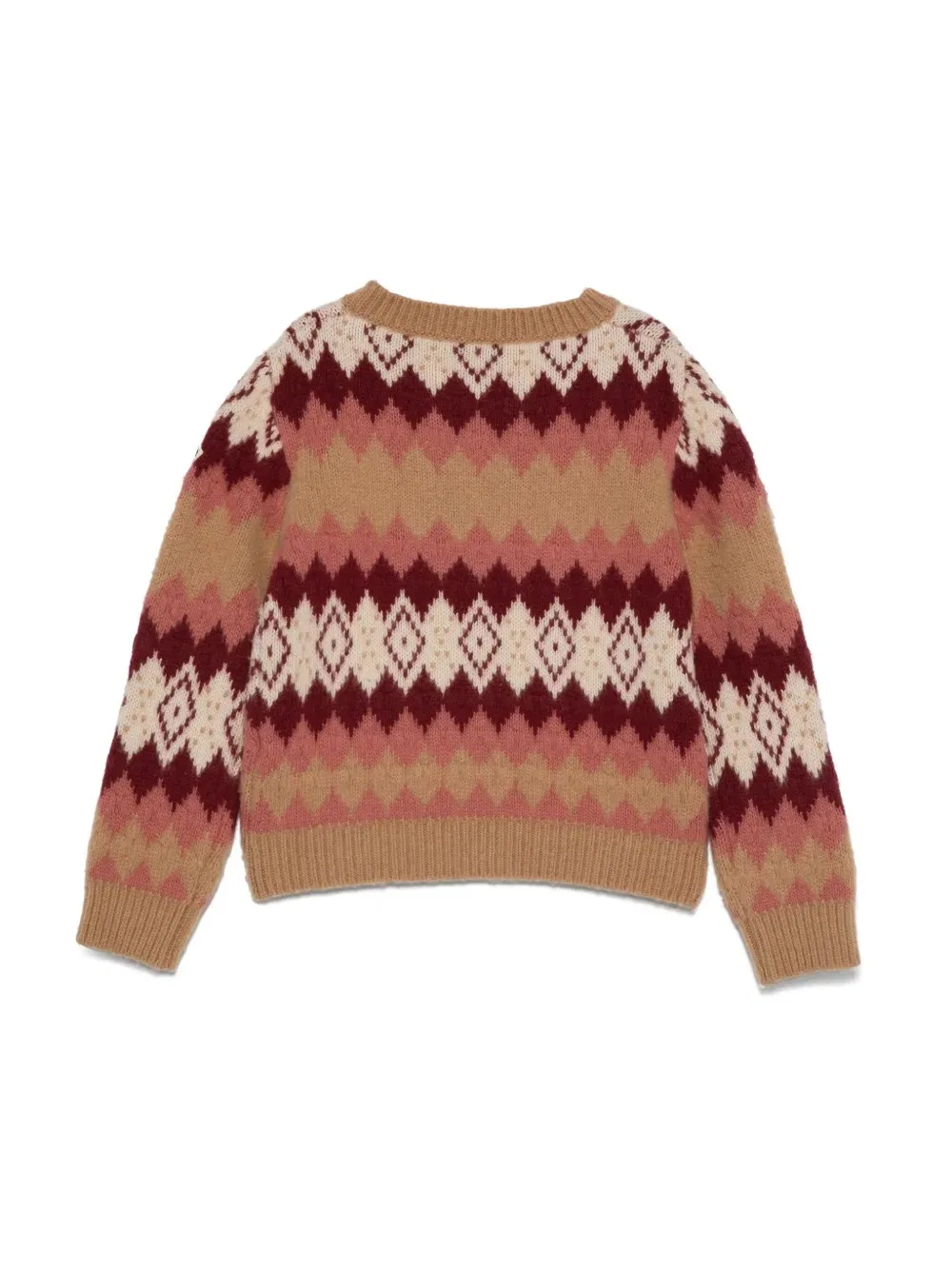 Свитер из шерсти с жаккардовым узором Fair Isle Kids Fair-Isle Embroidered Wool Sweater Moncler, Pink — фото 2