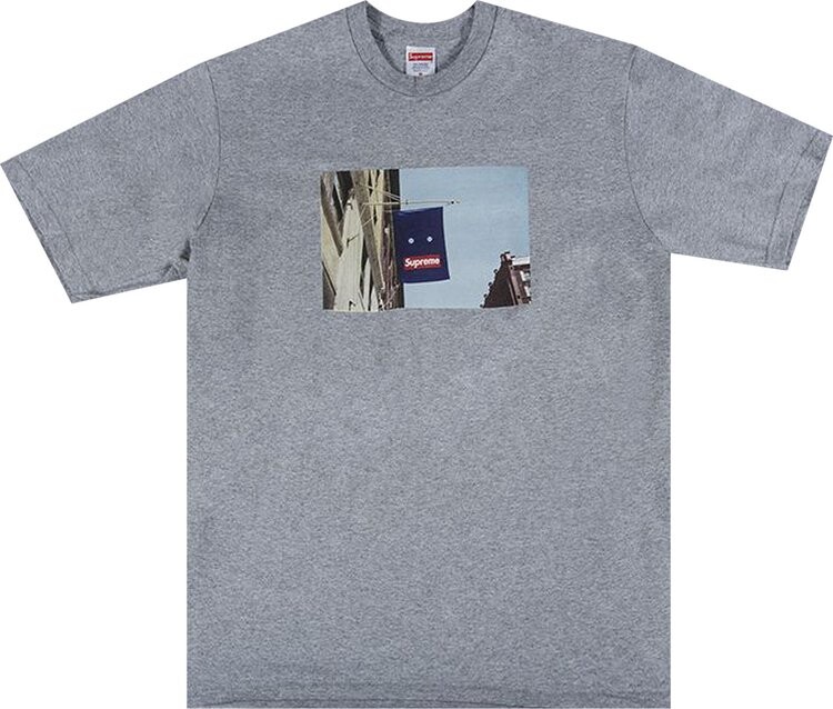

Футболка Supreme Banner Tee 'Heather Grey', серый