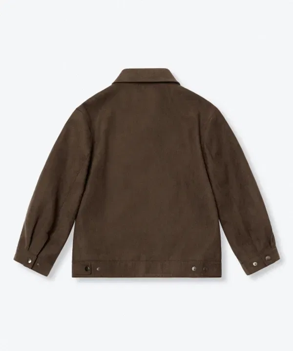 Синтетическая замшевая куртка, коричневая, Musinsa Standard Kids — фото 4