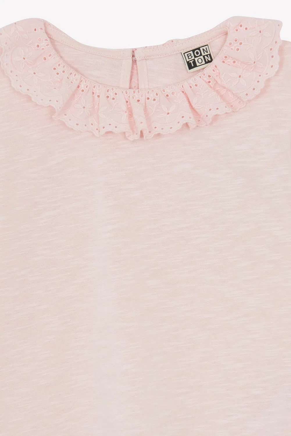 Футболка детская с воланами Tiris Ruffled Collar Bonton, Rose Parfait — фото 3