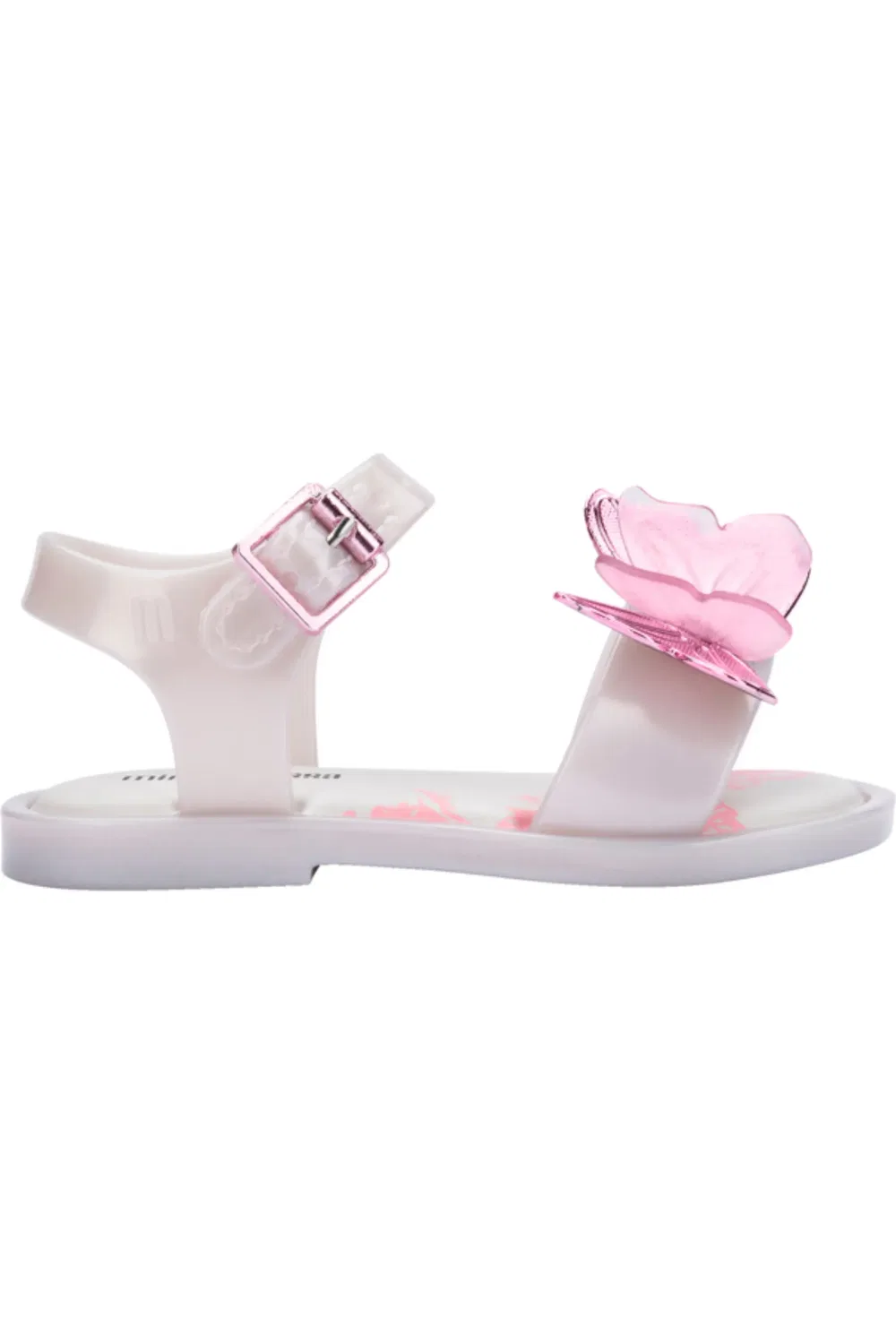 Сандалии детские с бабочками Fly III Mini Melissa, Pearly White/Pink — фото 2