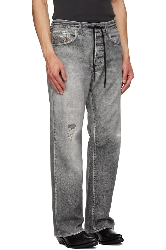 Серые свободные джинсы D-Reel Joggjeans 068us Diesel — фото 2
