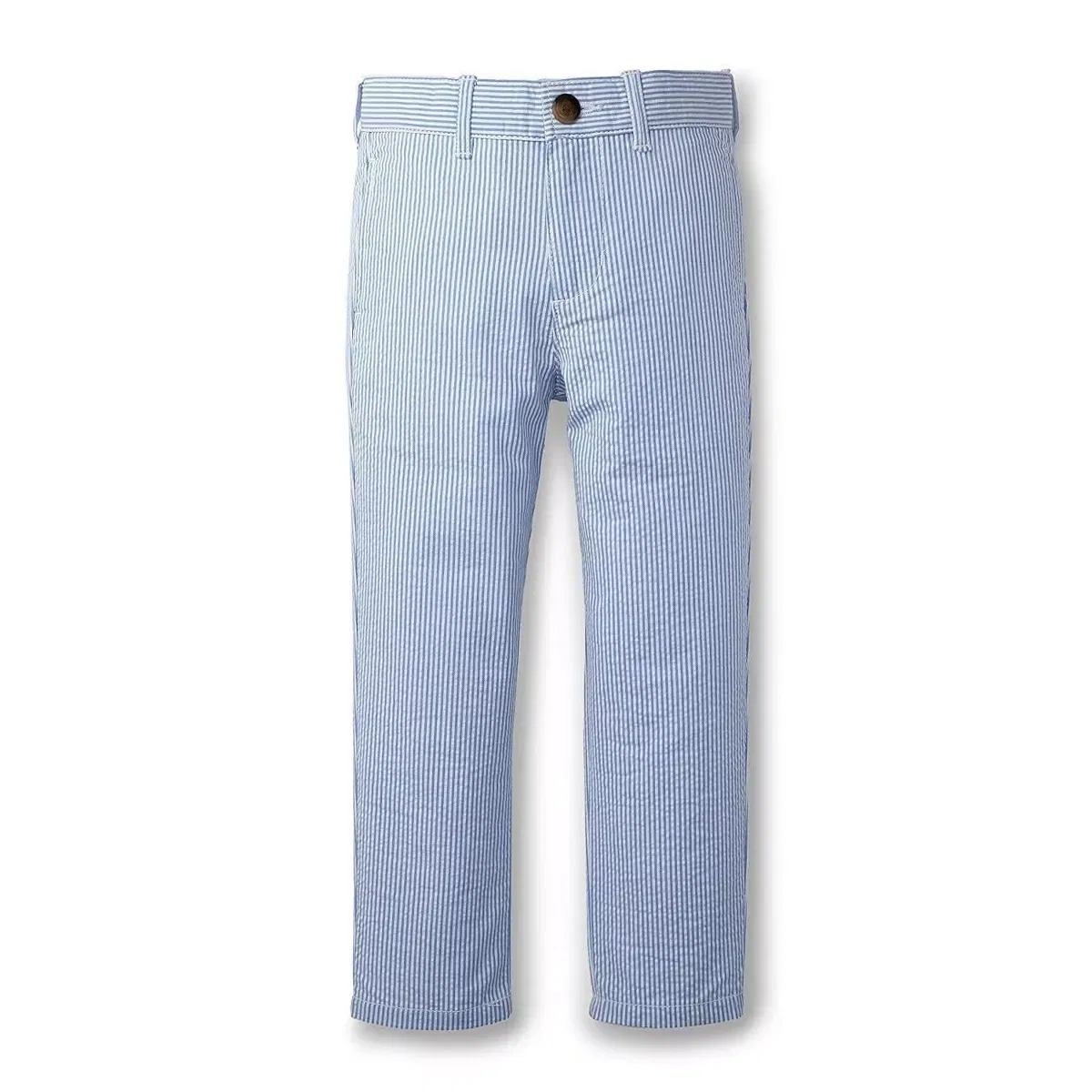 Детские брюки из хлопкового сейрсакера Seersucker Suit Pant Hope & Henry, Blue Seersucker