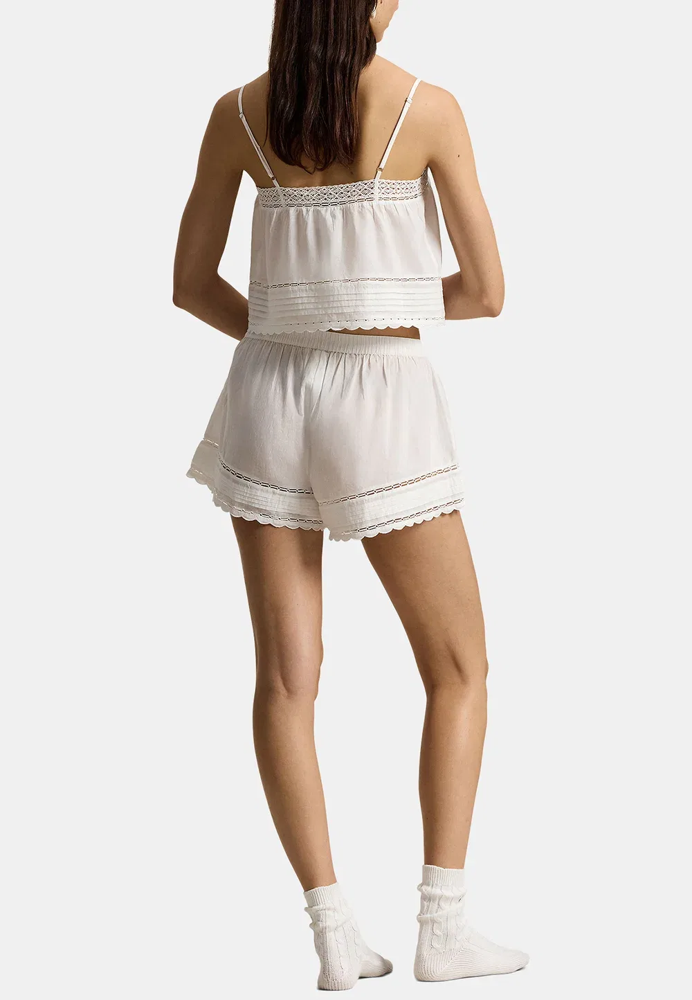 Комплект из топа и пижамы из вуали с цветочным принтом Polo Ralph Lauren, White Cloud — фото 3