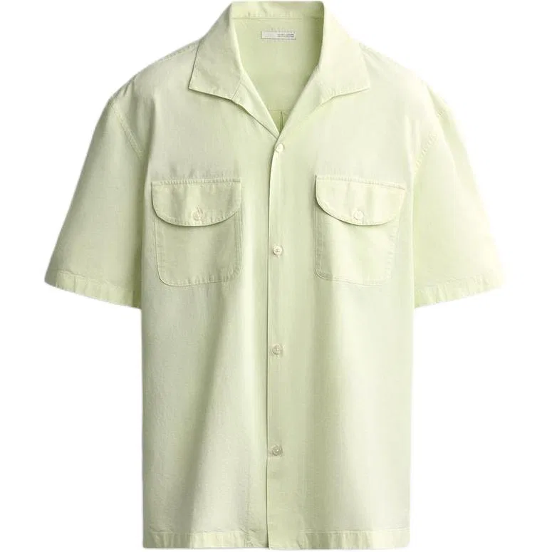 Мужская рубашка с лацканами прямого кроя Light Lime ZARA, Light Lime