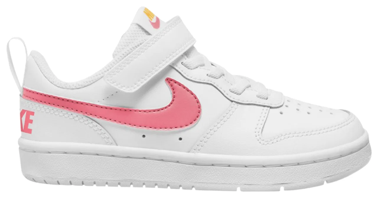 Кроссовки для мальчиков Court Borough Low 2 Nike, цвет White/Coral Chalk/Laser Orange