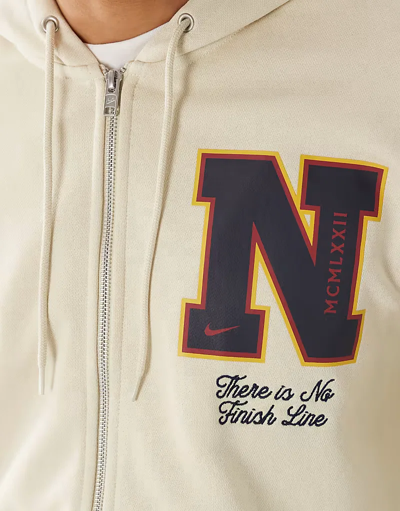 Худи Nike Club Reissue на молнии, бежевый — фото 4