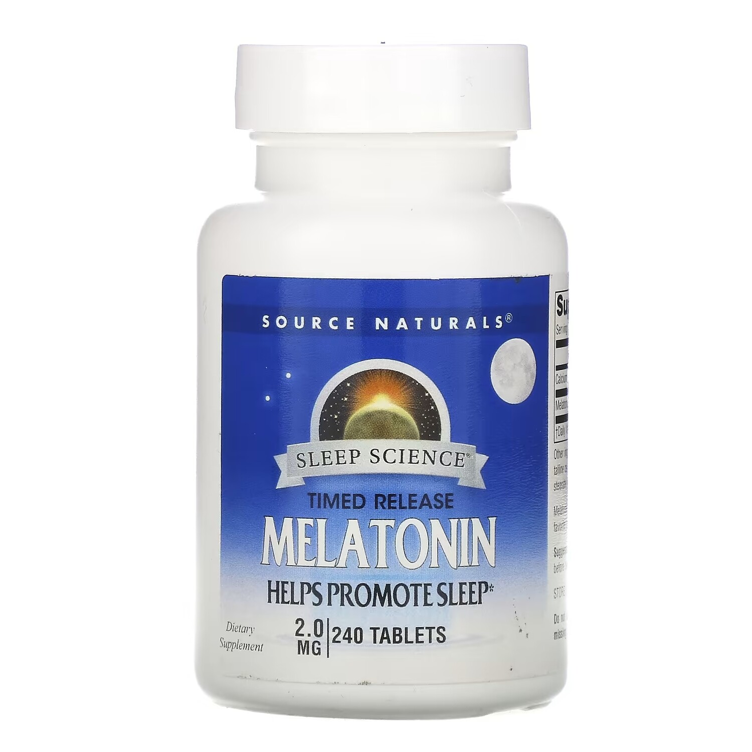 

Source Naturals Мелатонин с замедленным высвобождением 2 мг, 240 таблеток