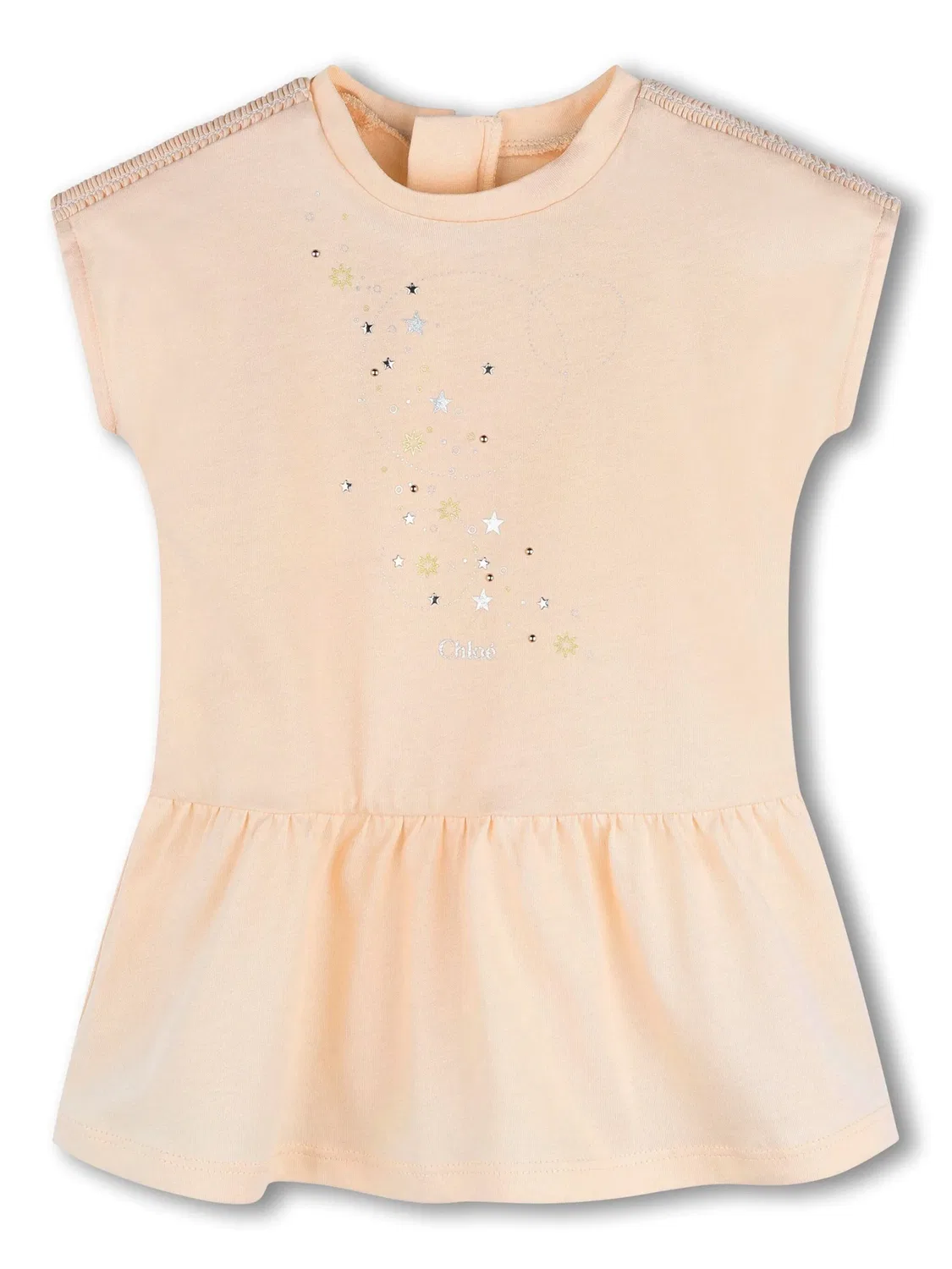 Платье из органического хлопка с вышивкой Chloé, розовый
