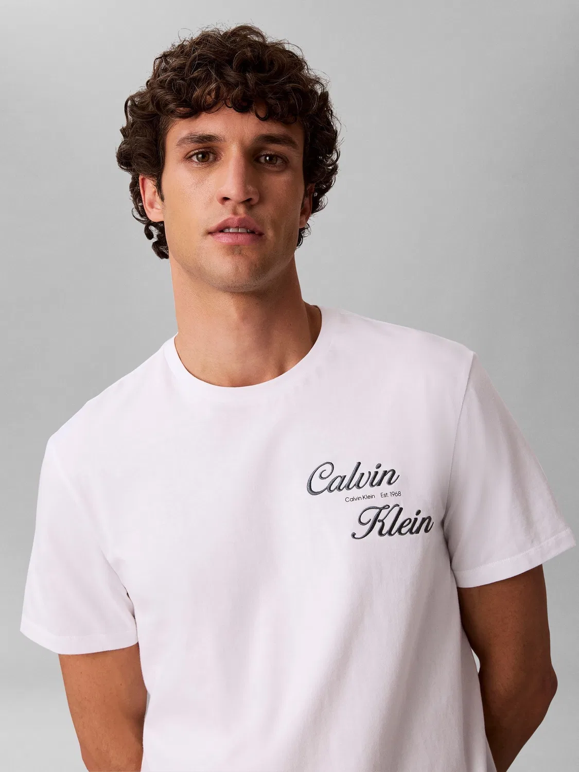 Футболка с вышивкой логотипа Calvin Klein, Белый — фото 4
