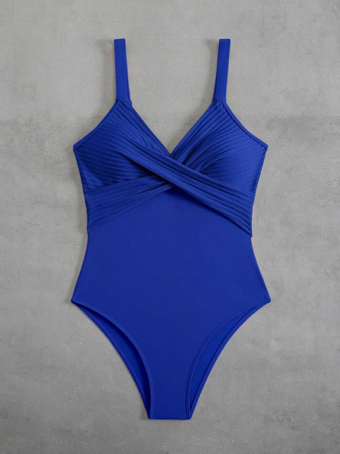 Женский цельный купальник с перекрестными бретелями, Royal Blue — фото 3