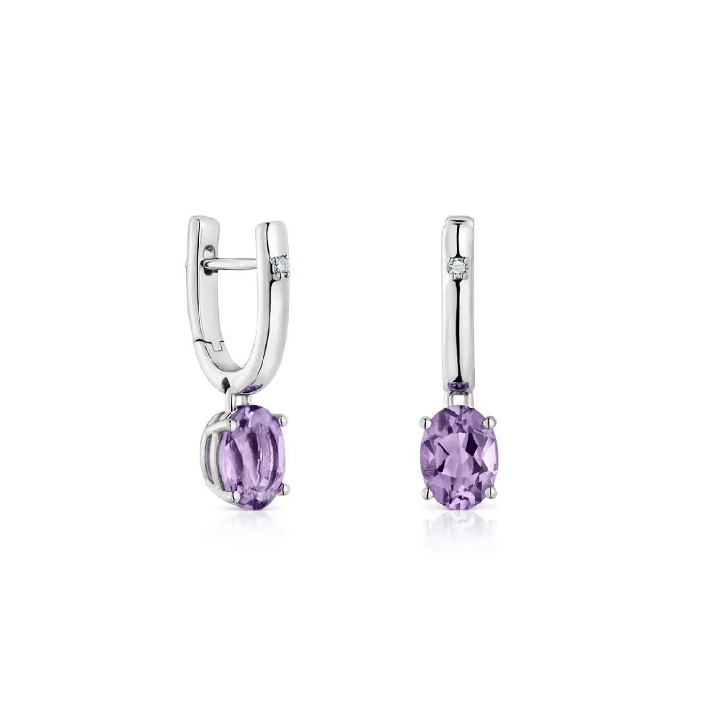 

Серьги Tous Basics Colors, серебро/аметист/бриллианты