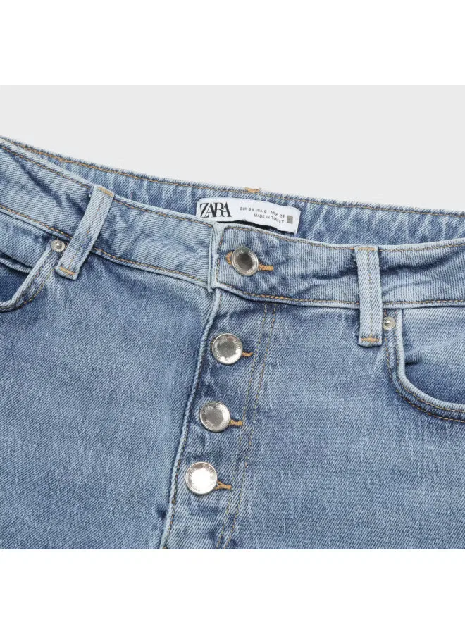 Джинсы классические хлопковые Zara, синий — фото 4