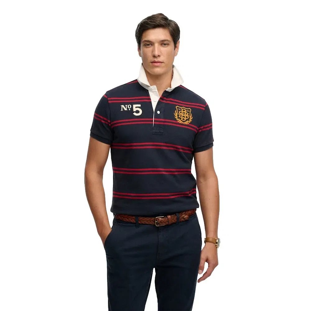 Мужское поло с коротким рукавом Double Emblem Rugby Superdry, Blue