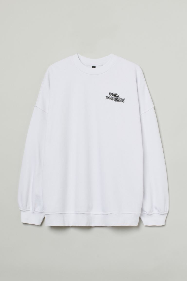 

H&M+ Толстовка оверсайз, белый/мейв