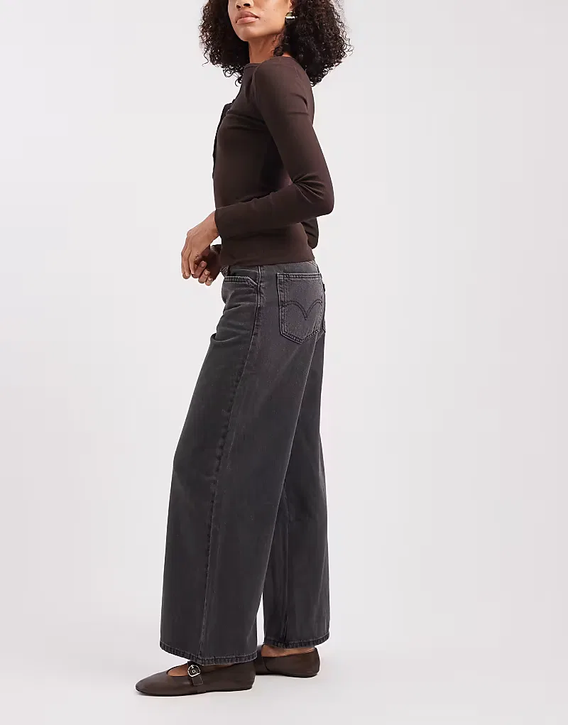 Широкие джинсы Levi's '94 из денима, выцветшего, черный — фото 3