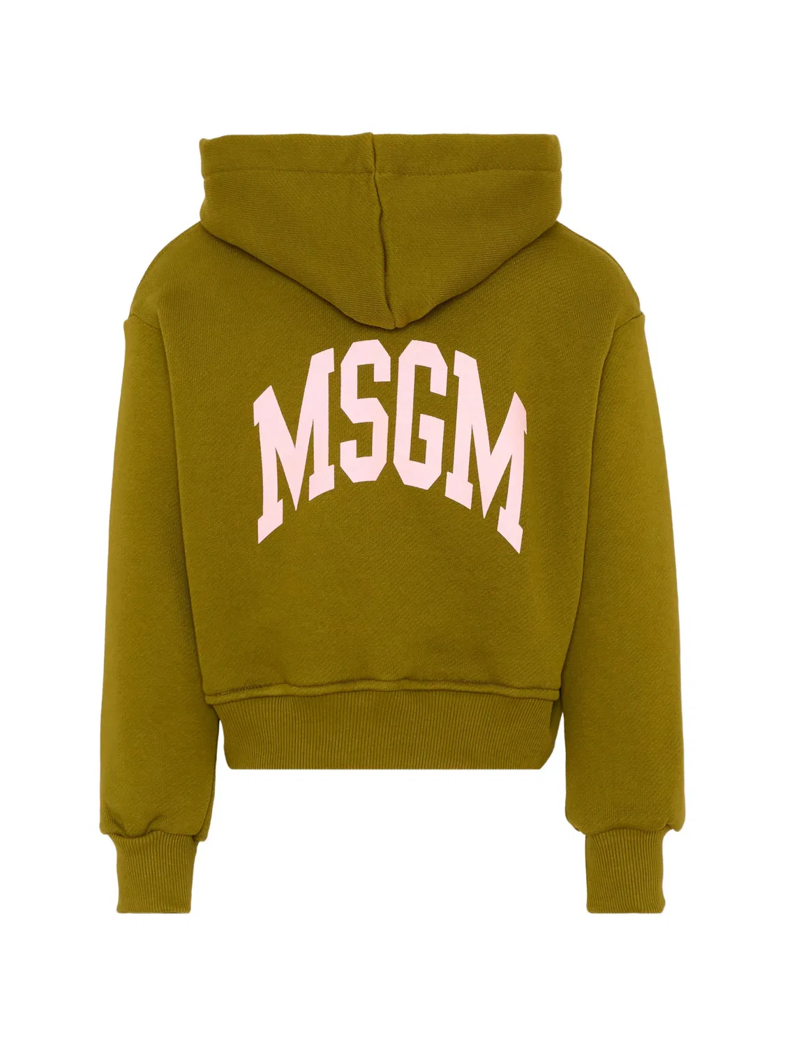 Зеленое худи на молнии с логотипом MSGM, зеленый — фото 2