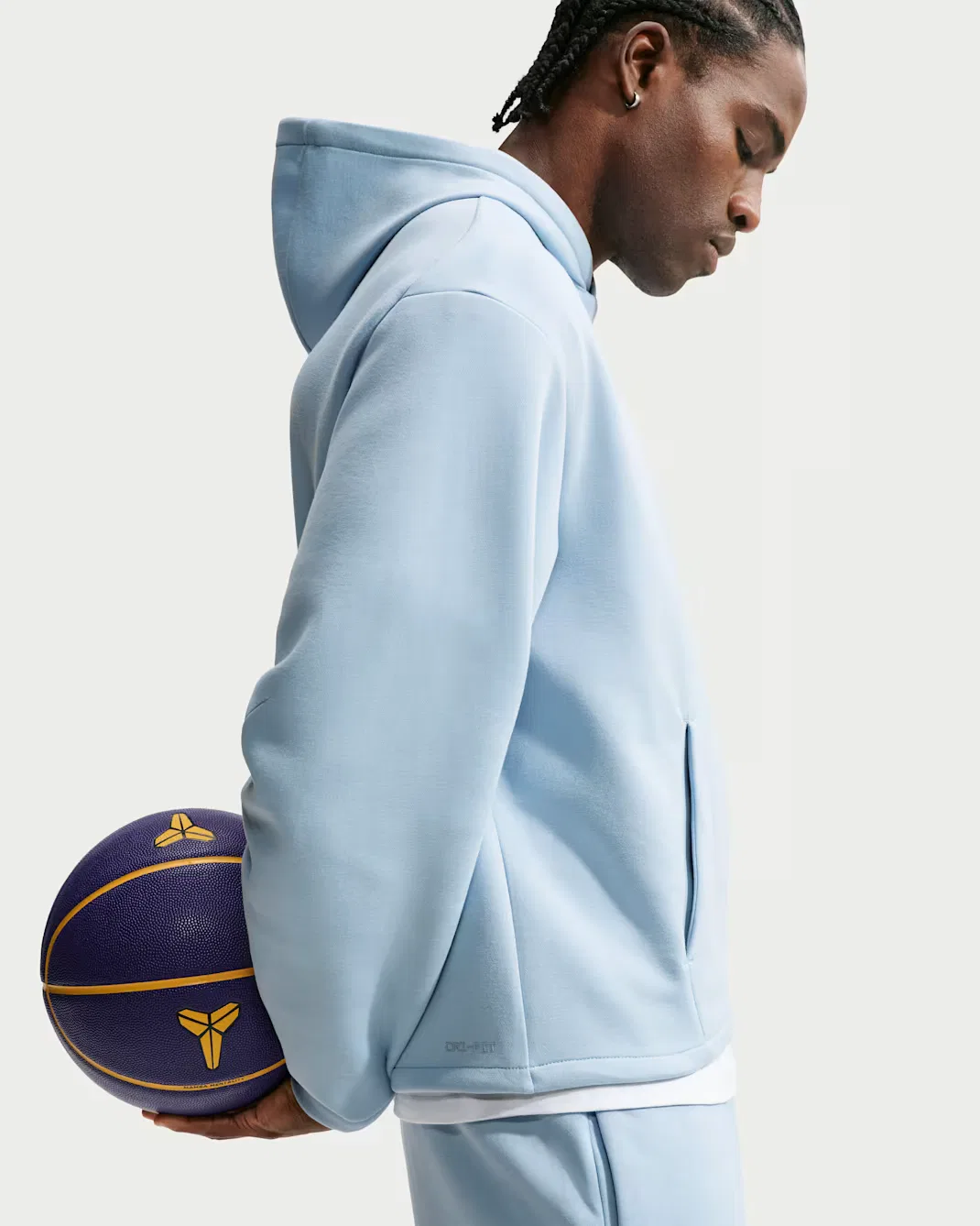Мужская баскетбольная толстовка Nike Dri-FIT Pullover Kobe, Light Armory Blue/Light Armory Blue — фото 3