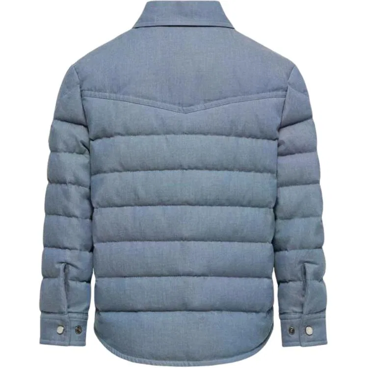 Детская куртка пуховик с длинным рукавом Moncler, Gray Blue — фото 4