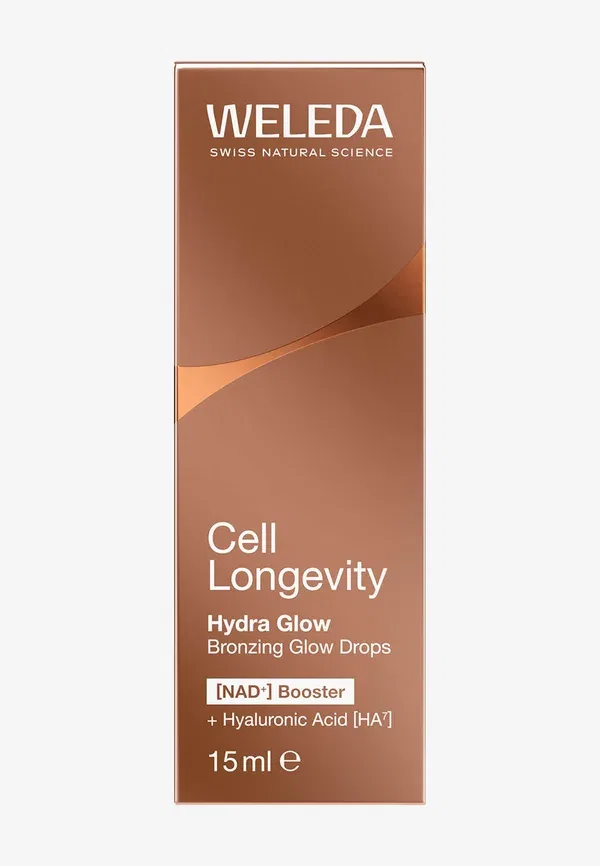Сыворотка с гиалуроновой кислотой Cell longevity hydra glow bronz. glow drops Weleda 15 мл — фото 2