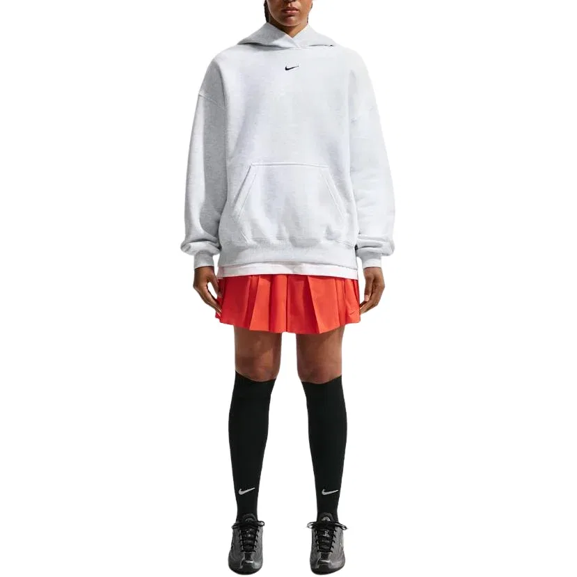 Женское худи Studio Fleece Medium Weight Hoodie 'Birch Heather Black' Nike, Birch Heather/Black — фото 2