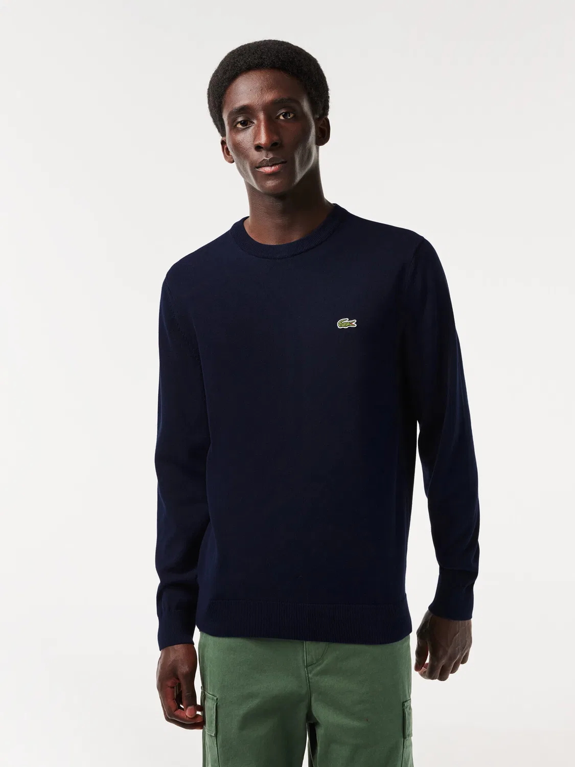 Мужской пуловер стандартного кроя Lacoste, темно-синий