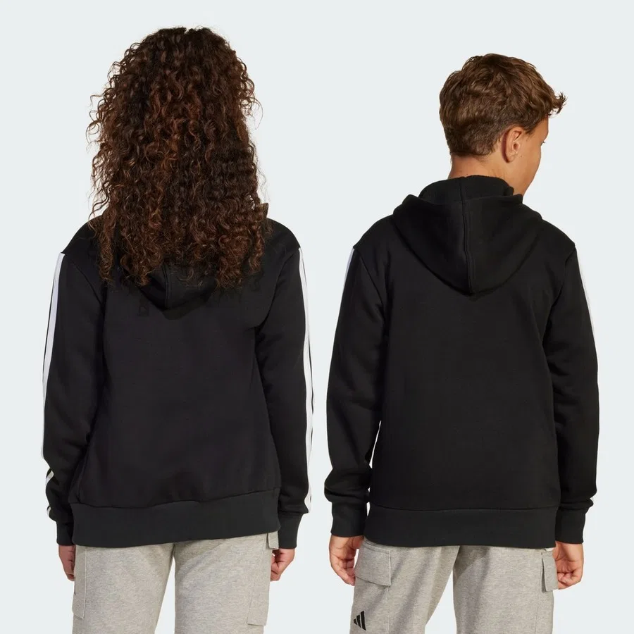 Детский худи с капюшоном и молнией Essentials Full-Zip Hoodie adidas, Черный — фото 3