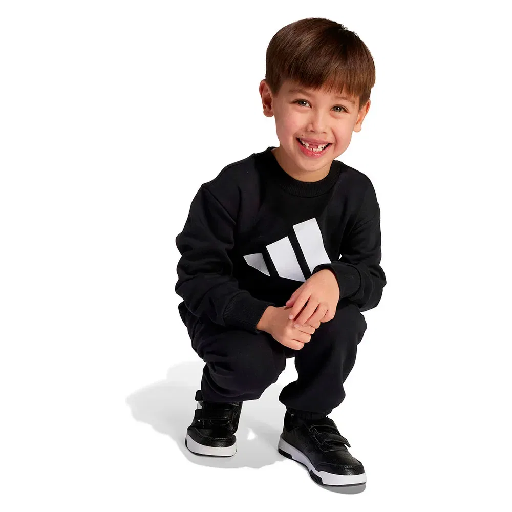 Детский спортивный комплект для девочек с логотипом Adidas Essentials Joggers Set, Black — фото 4