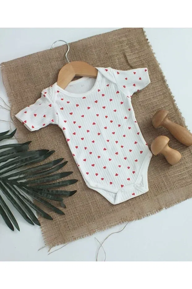 Детское боди с коротким рукавом с принтом Red Heart Bebe Wini, Ecru