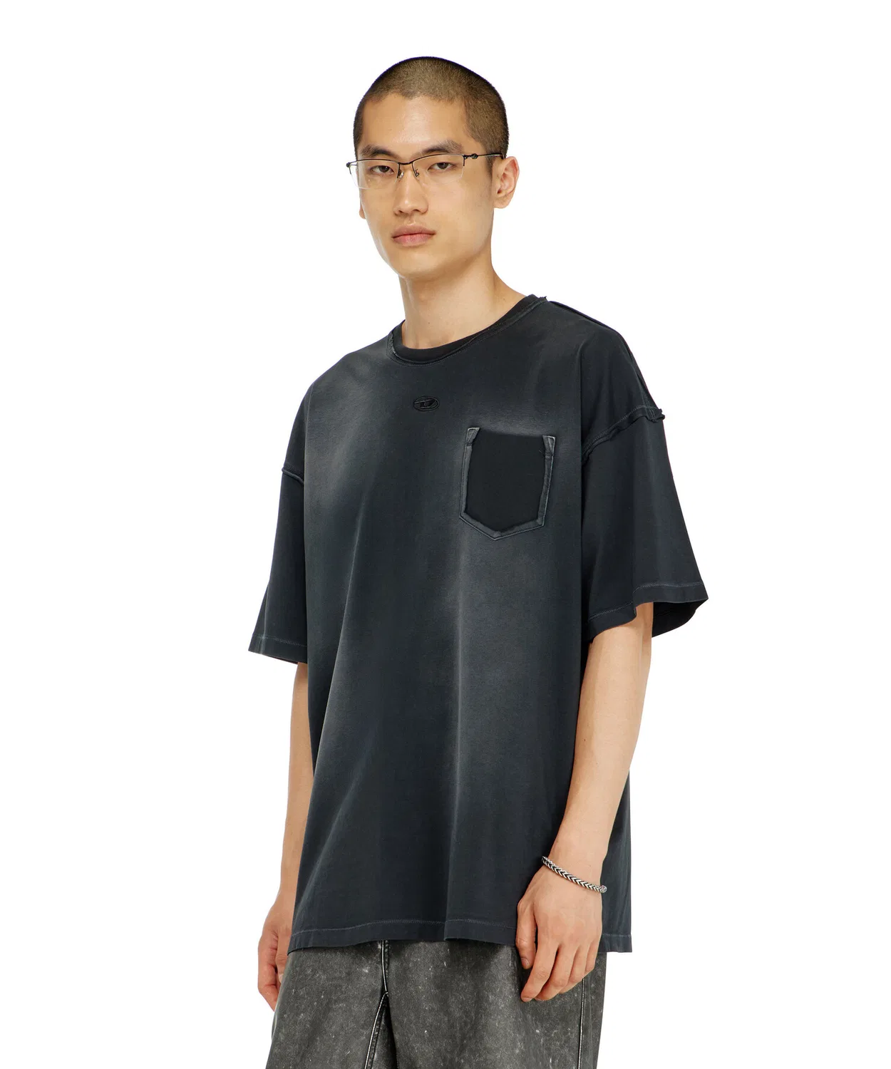 Мужская футболка с длинным рукавомT-POCK DIESEL, Black