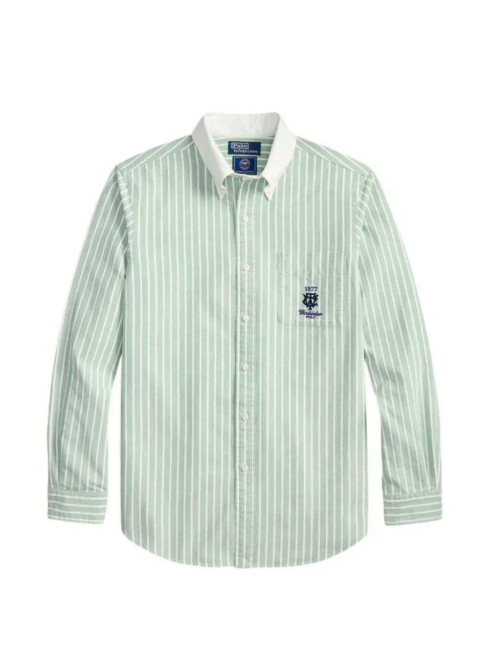 Полосатая рубашка оксфорд с вышивкой Polo Ralph Lauren, зеленый