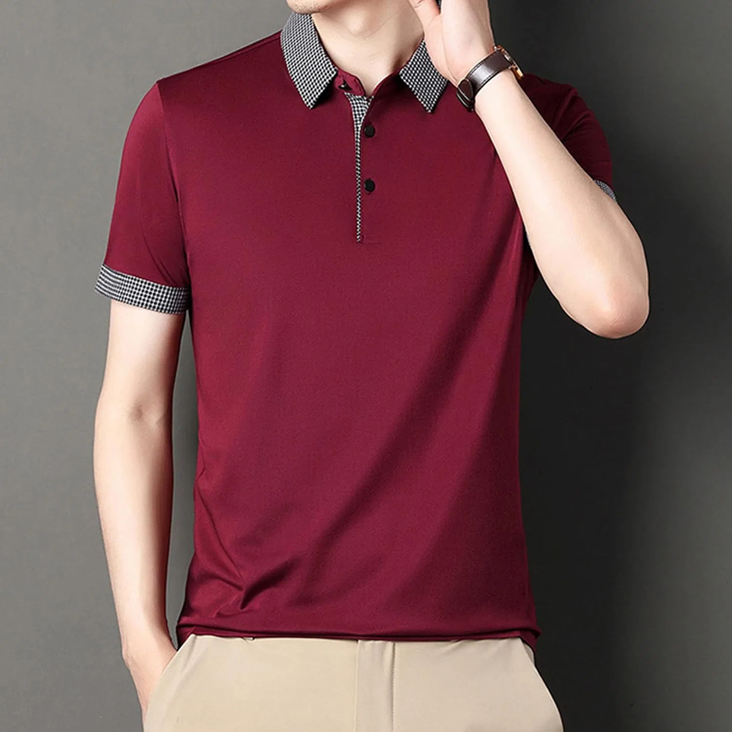 Мужская футболка с воротником Regular Fit Golf, Red — фото 3