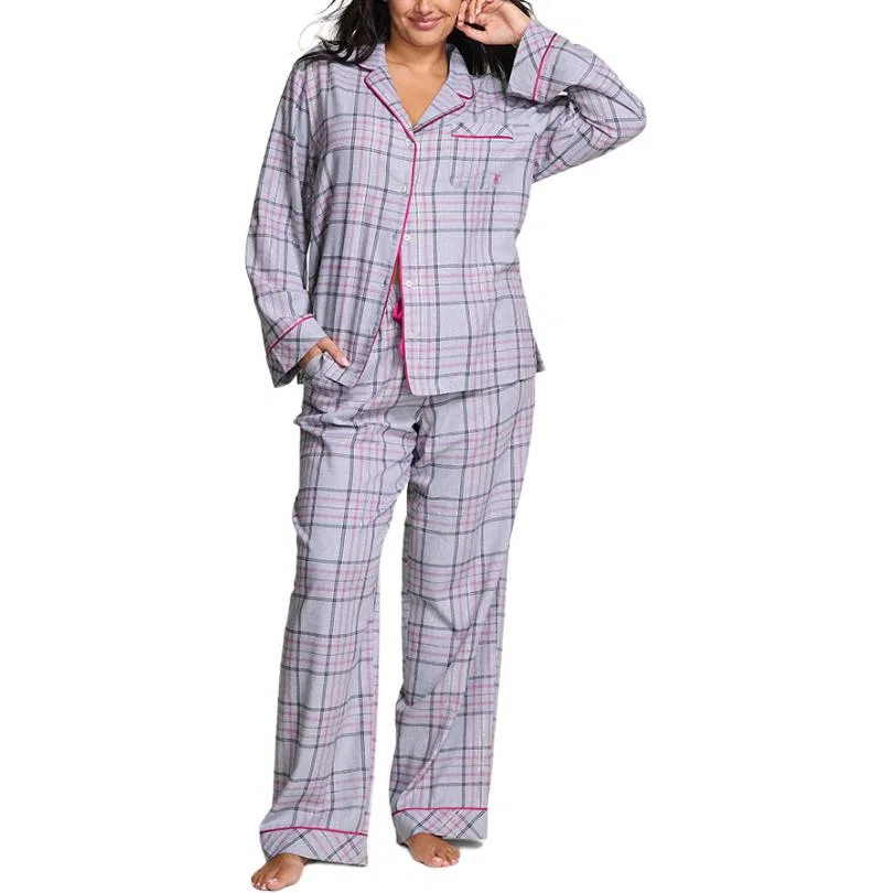 Комплект пижамы Victoria's Secret Flannel Long, фиолетовый