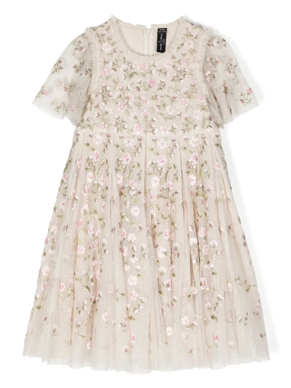 Платье с вышивкой цветов Posy Pirouette Needle & Thread, нейтральные