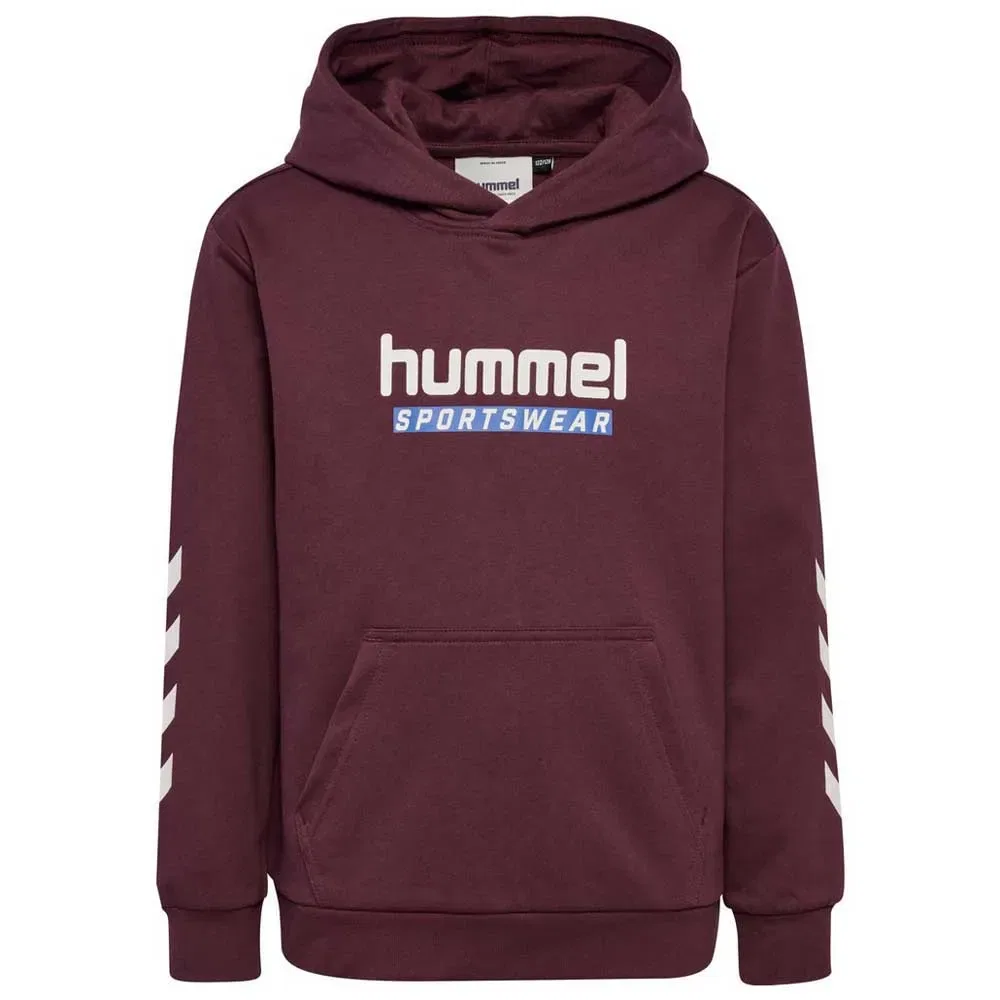 Детское худи с принтом Logo Hummel, Purple
