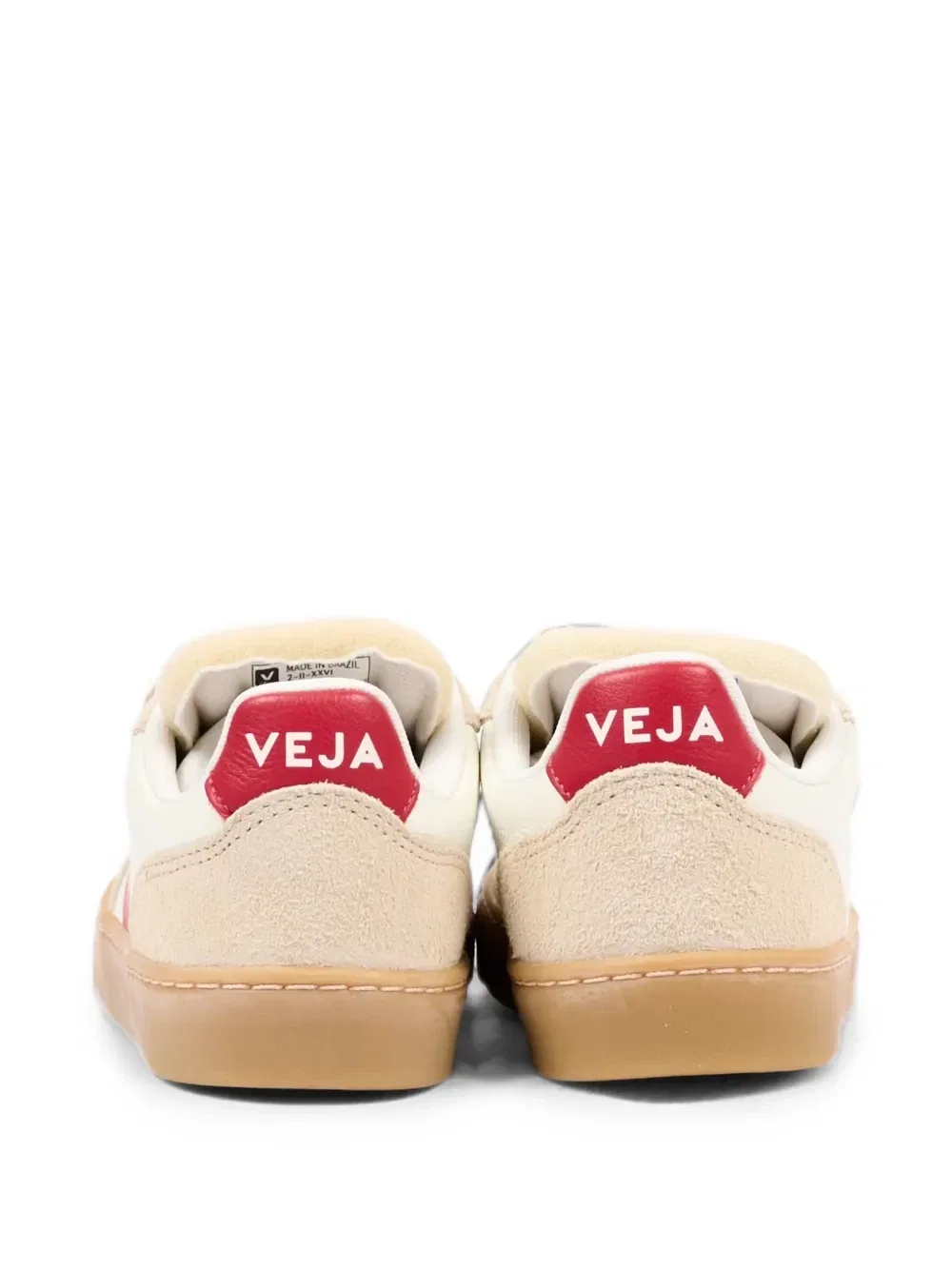 Кожаные кроссовки на липучках Veja Kids, бежевый — фото 2