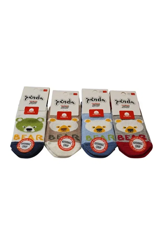 Детские носки с принтом Panda patterned anti-slip socks for baby boy Ekinshop, Multicolor