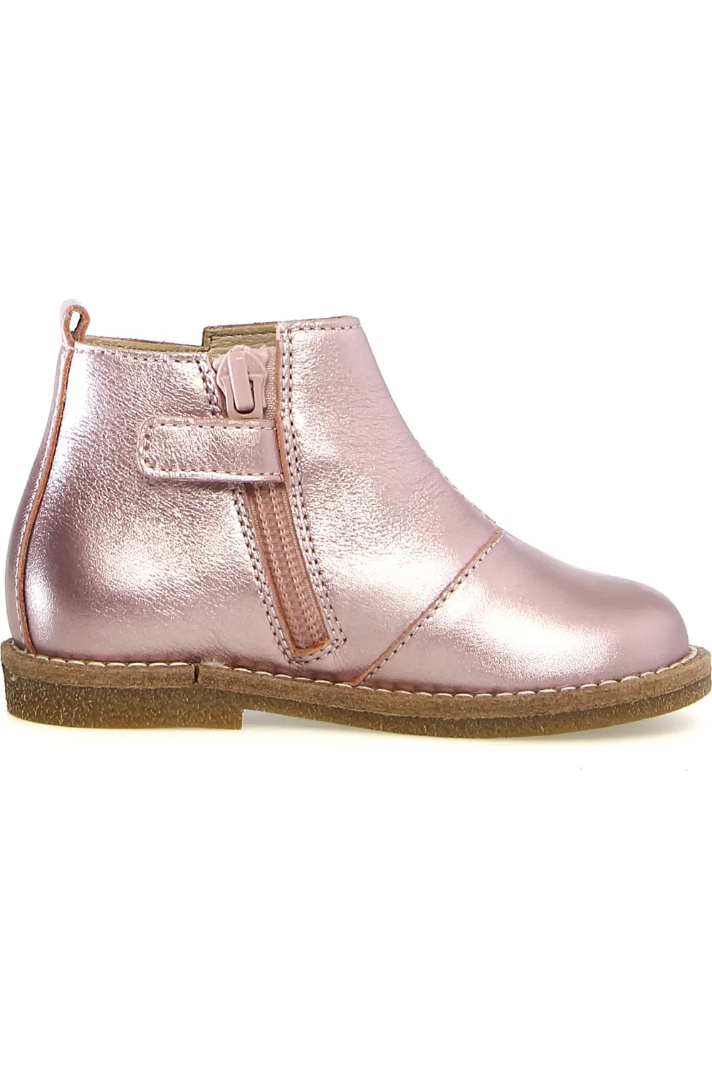 Детские ботинки на металлической коже Dasie Bootie Naturino, розовый — фото 2