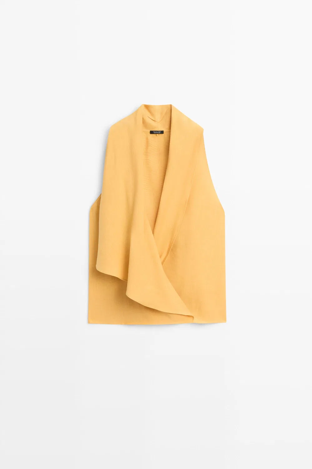 Топ Massimo Dutti Flowing Halter With Ruffle Detail, желтый — фото 2