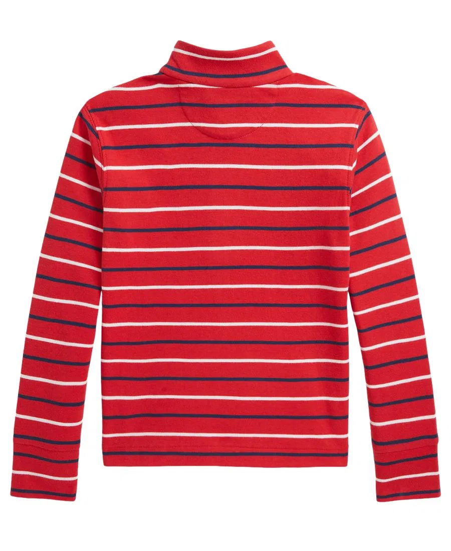Детский свитшот с длинным рукавом Interlock Quarter-Zip Polo Ralph Lauren, Post Red Multi — фото 2