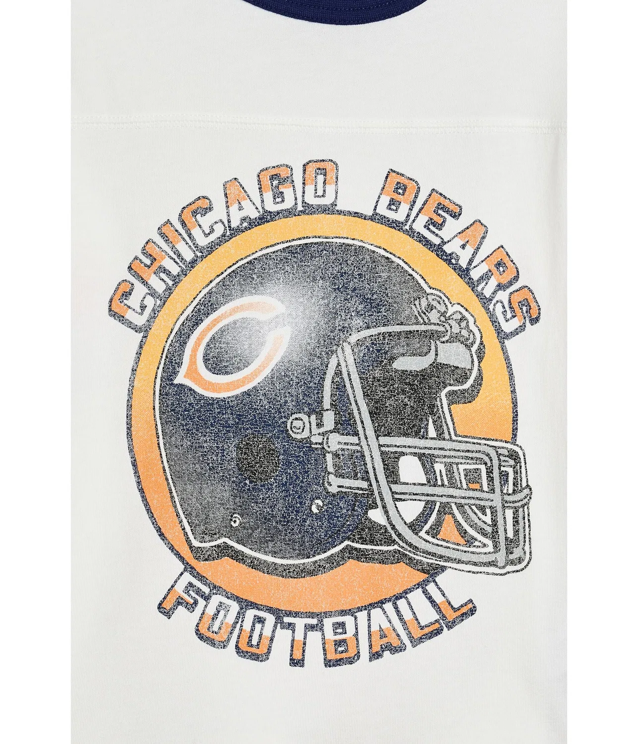 Футболка с полосатой кокеткой и кольцевым рисунком NFL Chicago Bears (для маленьких и больших детей) Junk Food Clothing Kids, Vintage White — фото 3