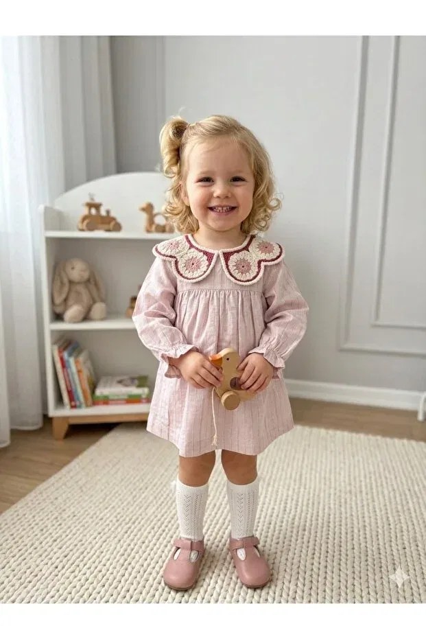 Детское платье для девочек с длинным рукавом Viababy, Pink