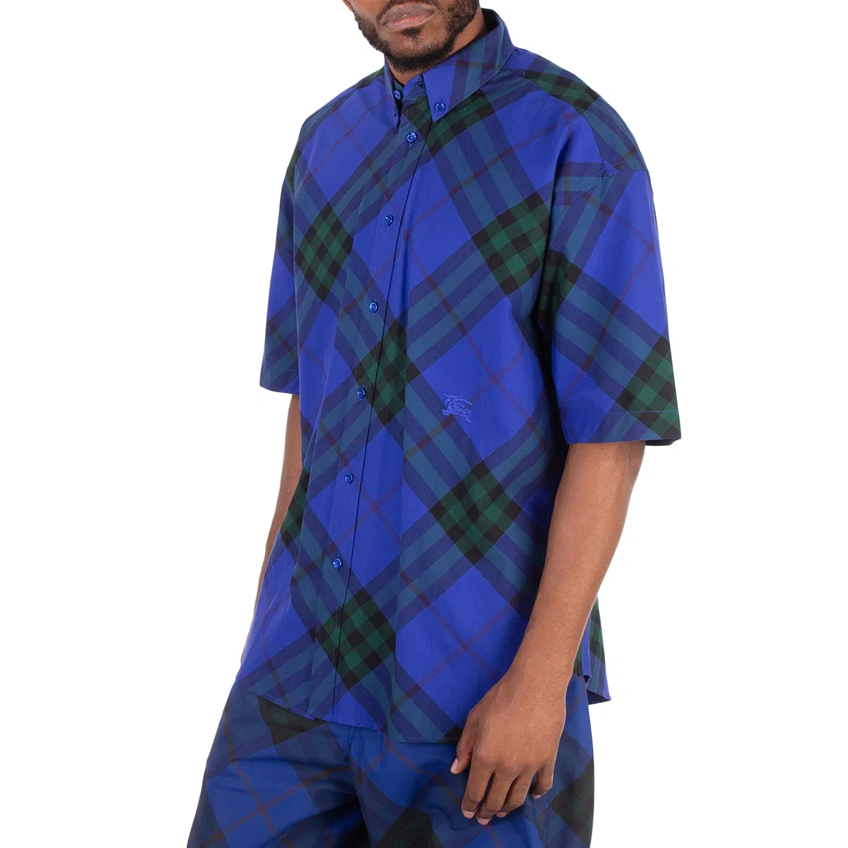 Футболка хлопковая с принтом Check-Pattern Cotton Shirt Burberry — фото 2