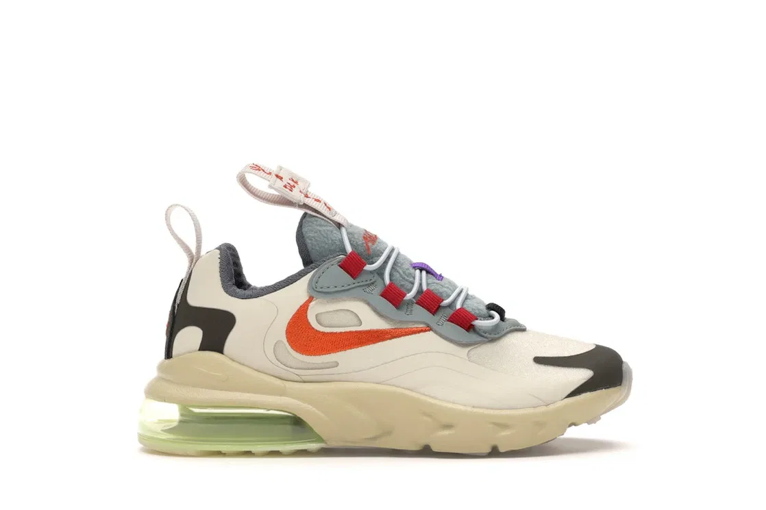 Детские кроссовки Lifestyle с принтом Nike Air Max 270 React, Light Cream/Starfish-Dark Hazel Style