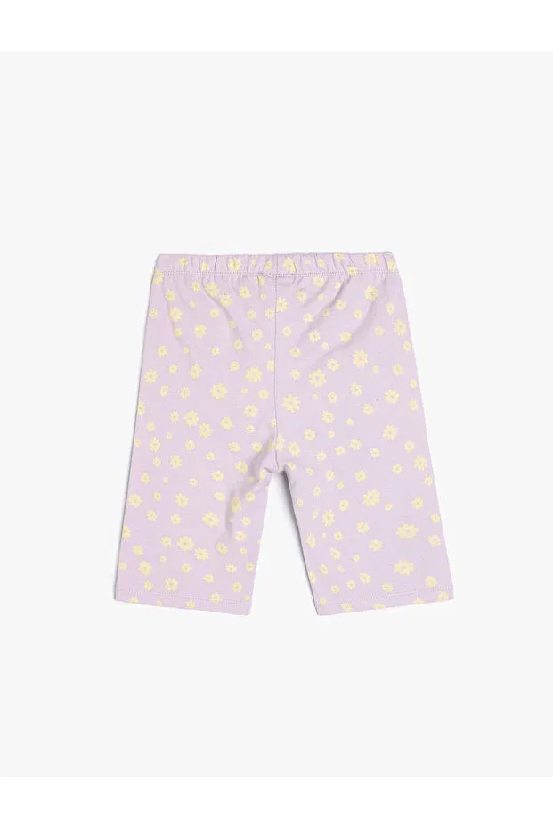 Детские леггинсы для девочек хлопковые с принтом Koton, Lilac Patterned — фото 2