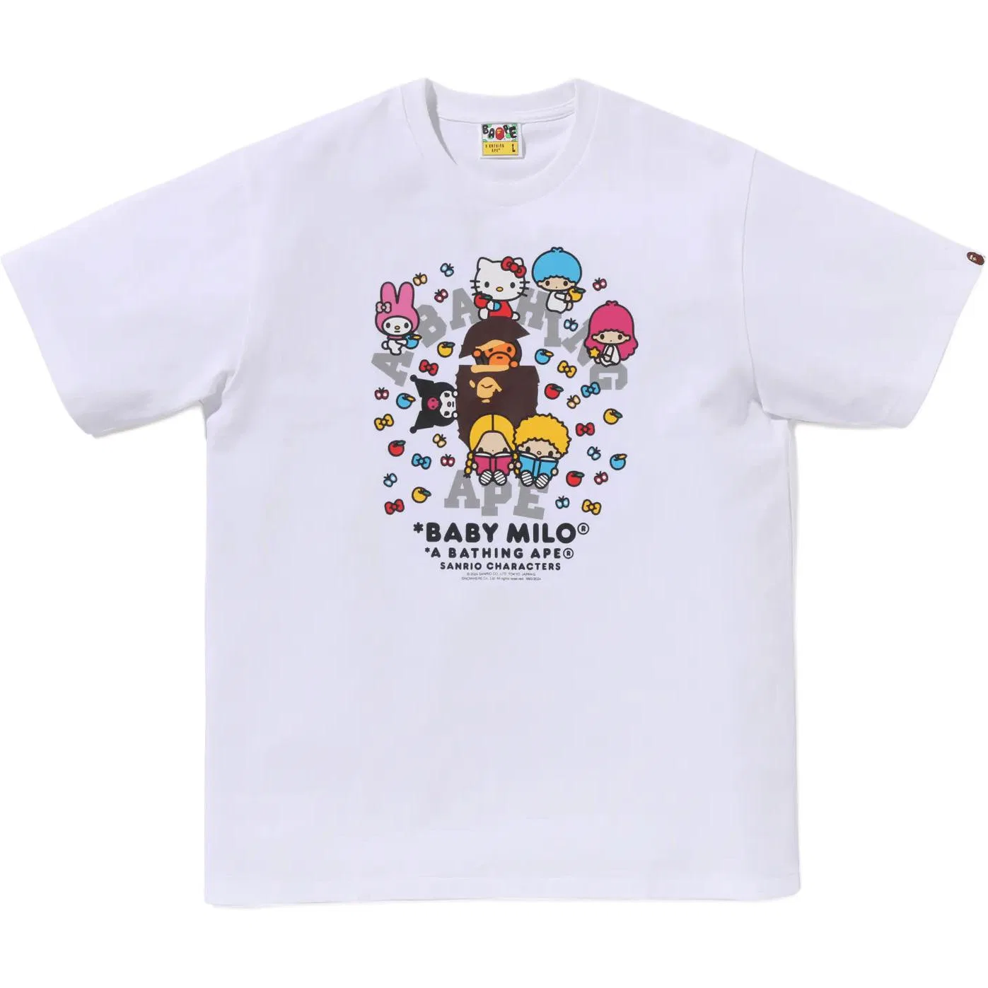 Детская футболка с принтом A BATHING APE Sanrio Co branded Model, White