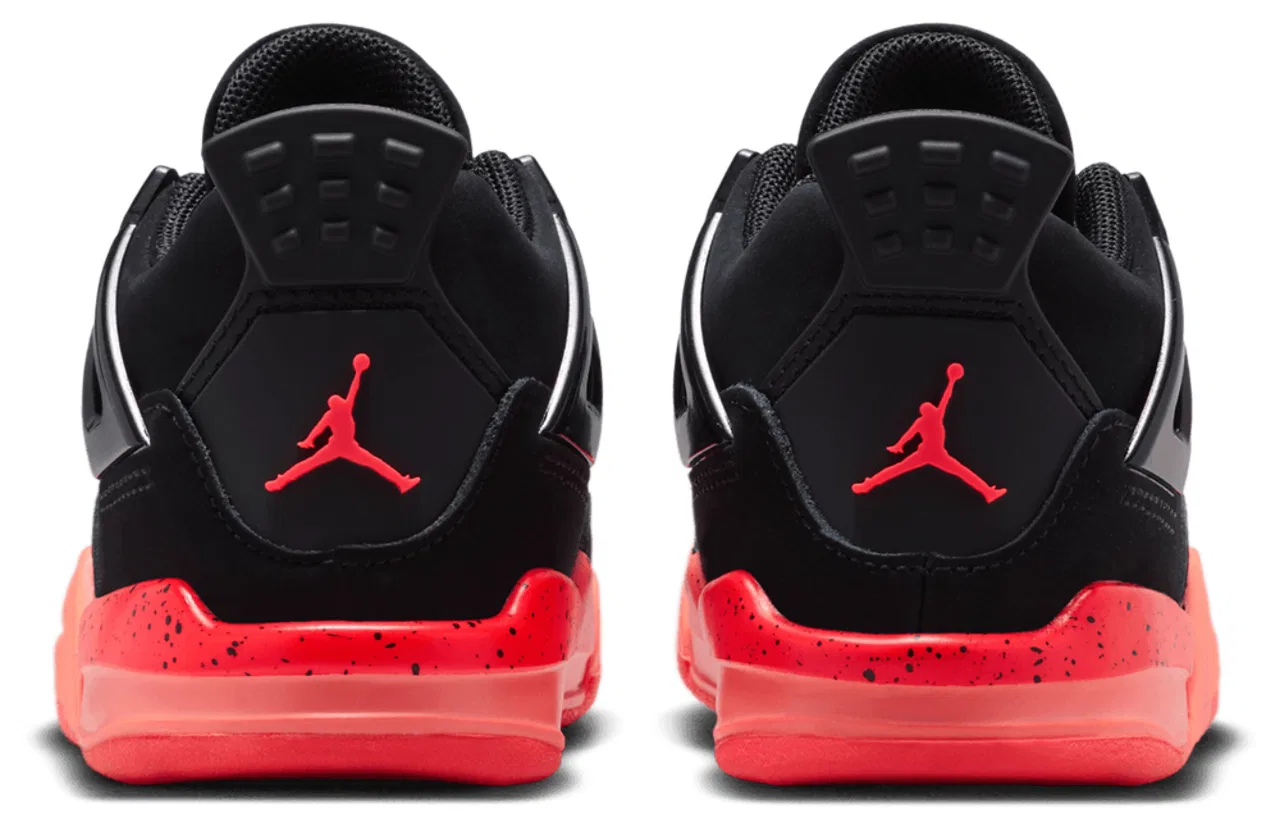 Детские кроссовки для мальчиков Jordan Retro 4, цвет Black/Red/Orange — фото 3