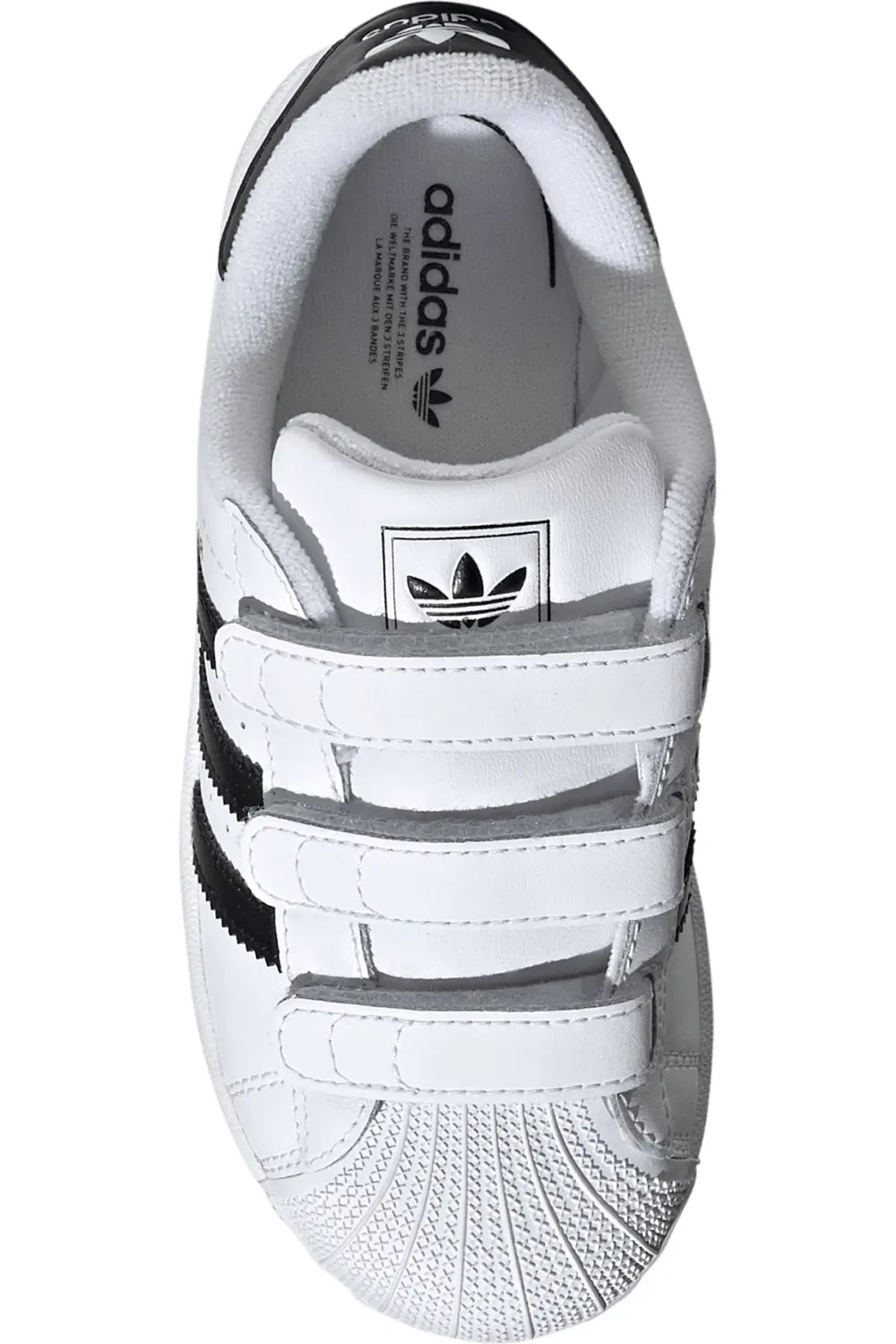 Кроссовки детские на липучках Superstar II CF C adidas, белый/черный/белый — фото 4