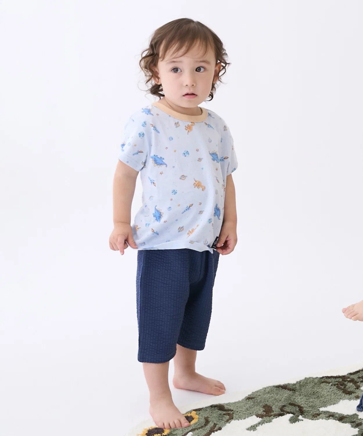 Детская пижама с коротким рукавом с принтом, модель BOYS, petit main, Navy